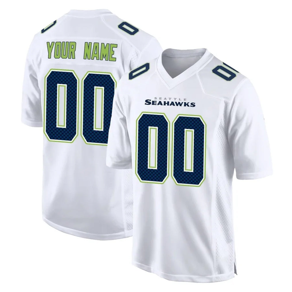 STECN Custom S.Seahawks White Tundra Fashion Home Game Any Name & Numbers Stitched Jerseys