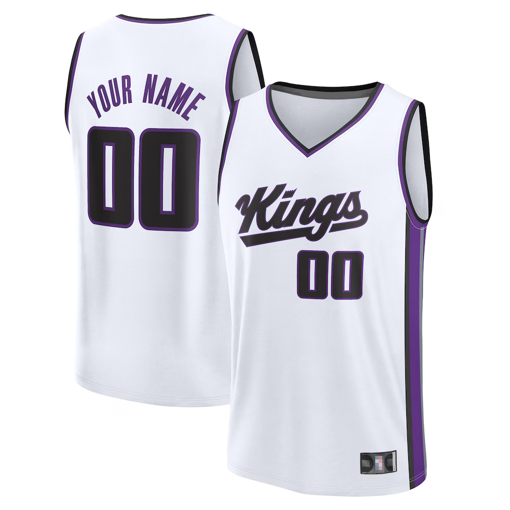 STECN Custom S.kings Fanatics White Fast Break Jerseys - Association Edition