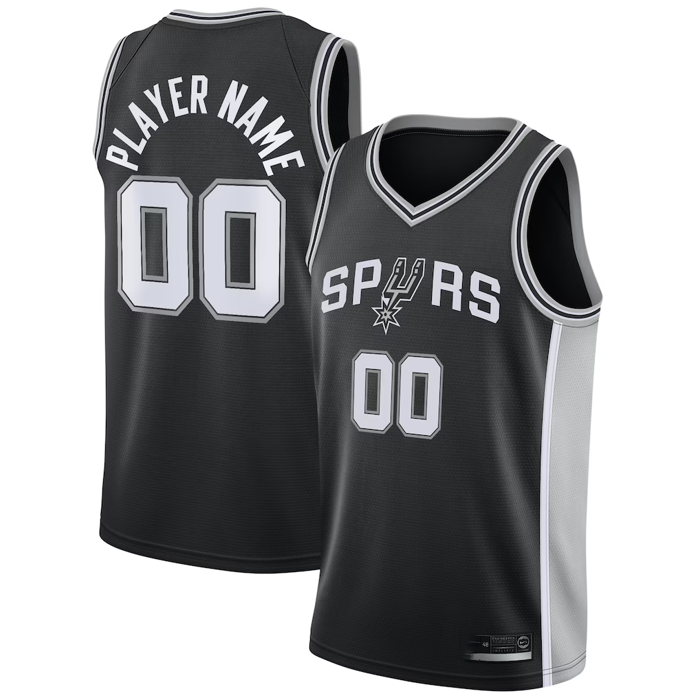 STECN Custom SA.Spurs Black Swingman Jerseys - Icon Edition
