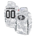 STECN Custom SF.49ers Arctic Camo Limited Salute to Service Pullover Hoodies Game Any Name & Numbers Stitched Jerseys