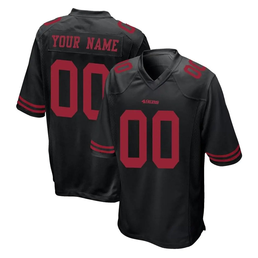 STECN Custom SF.49ers Black Alternate Home Game Any Name & Numbers Stitched Jerseys