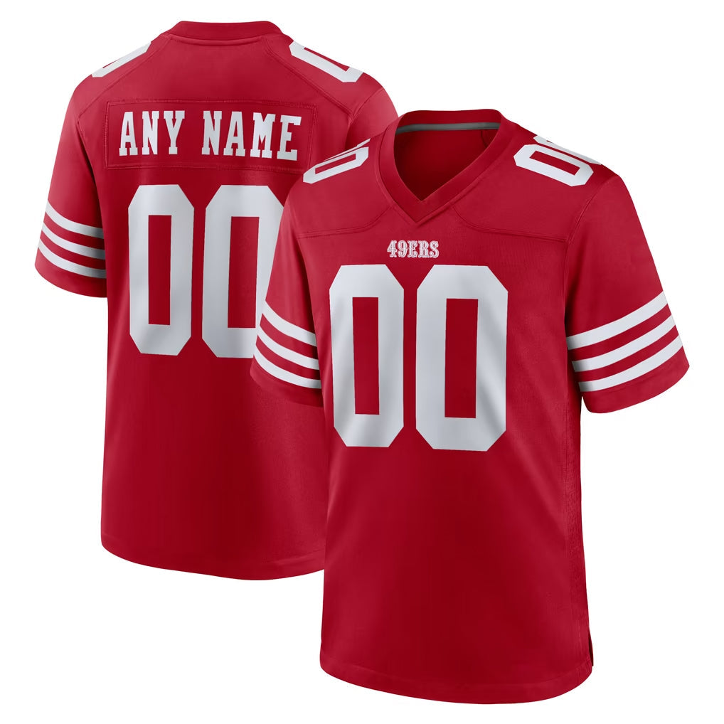STECN Custom SF.49ers Red Game Home Any Name & Numbers Stitched Jerseys