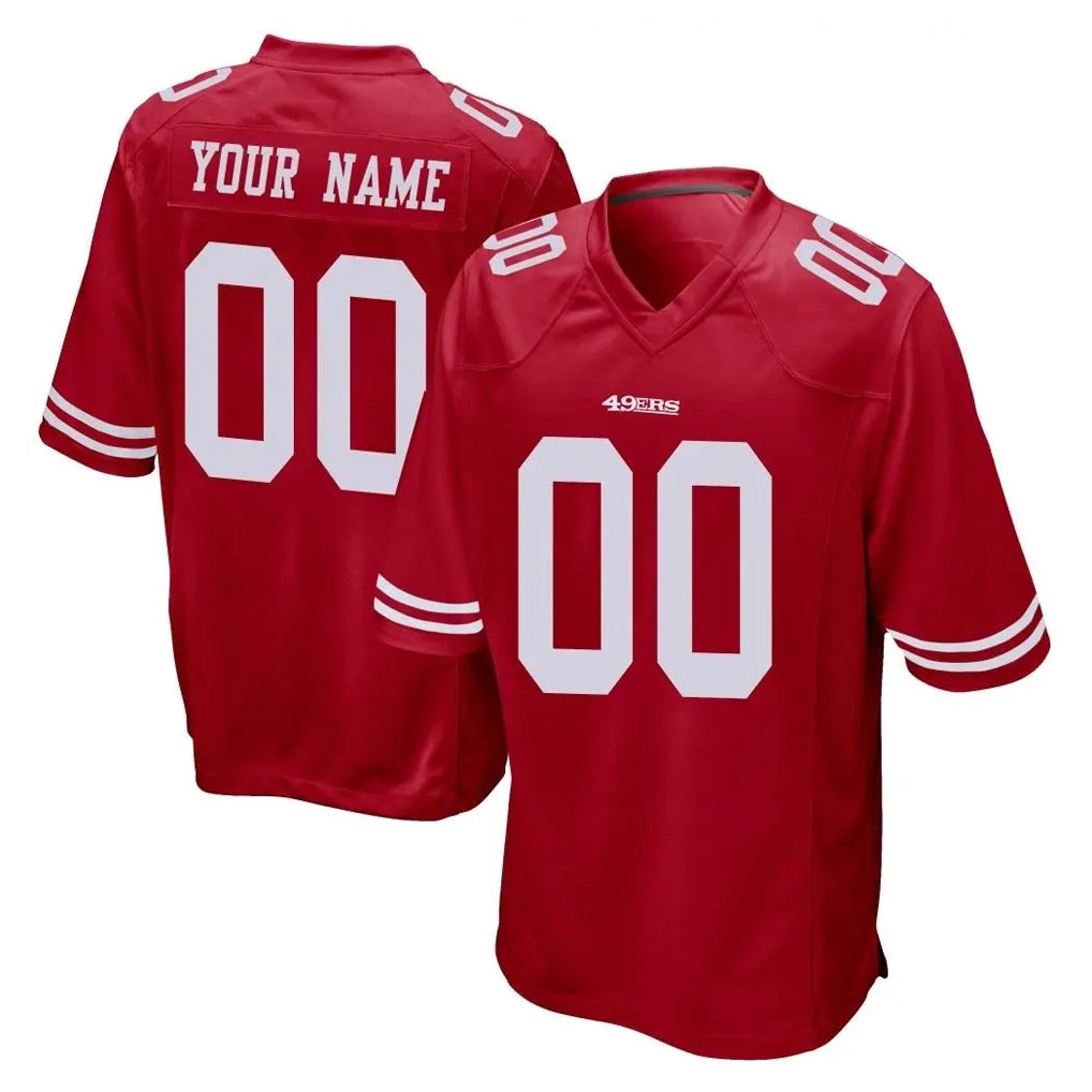 STECN Custom SF.49ers Red Home Game Any Name & Numbers Stitched Jerseys