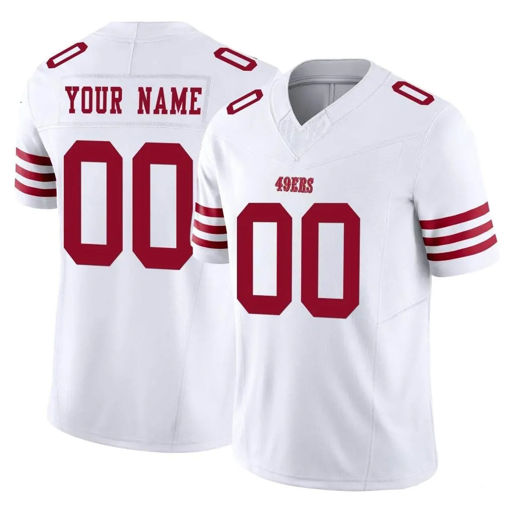STECN Custom SF.49ers White Limited Vapor F.U.S.E. Home Game Any Name & Numbers Stitched Jerseys
