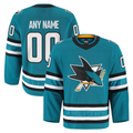 STECN Custom S.Jose Sharks Teal Home Authentic Pro Jerseys