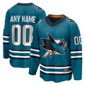 STECN Custom S.Jose Sharks Teal Home Breakaway Jerseys