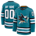 STECN Custom S.Jose Sharks Teal Home Premium Jerseys