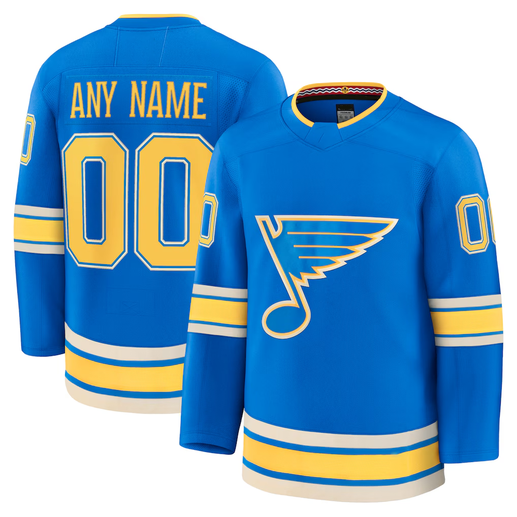 STECN Custom St.L.Blues Blue Alternate Premium Jerseys