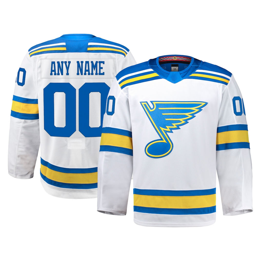 STECN Custom St.L.Blues White Away Authentic Pro Jerseys