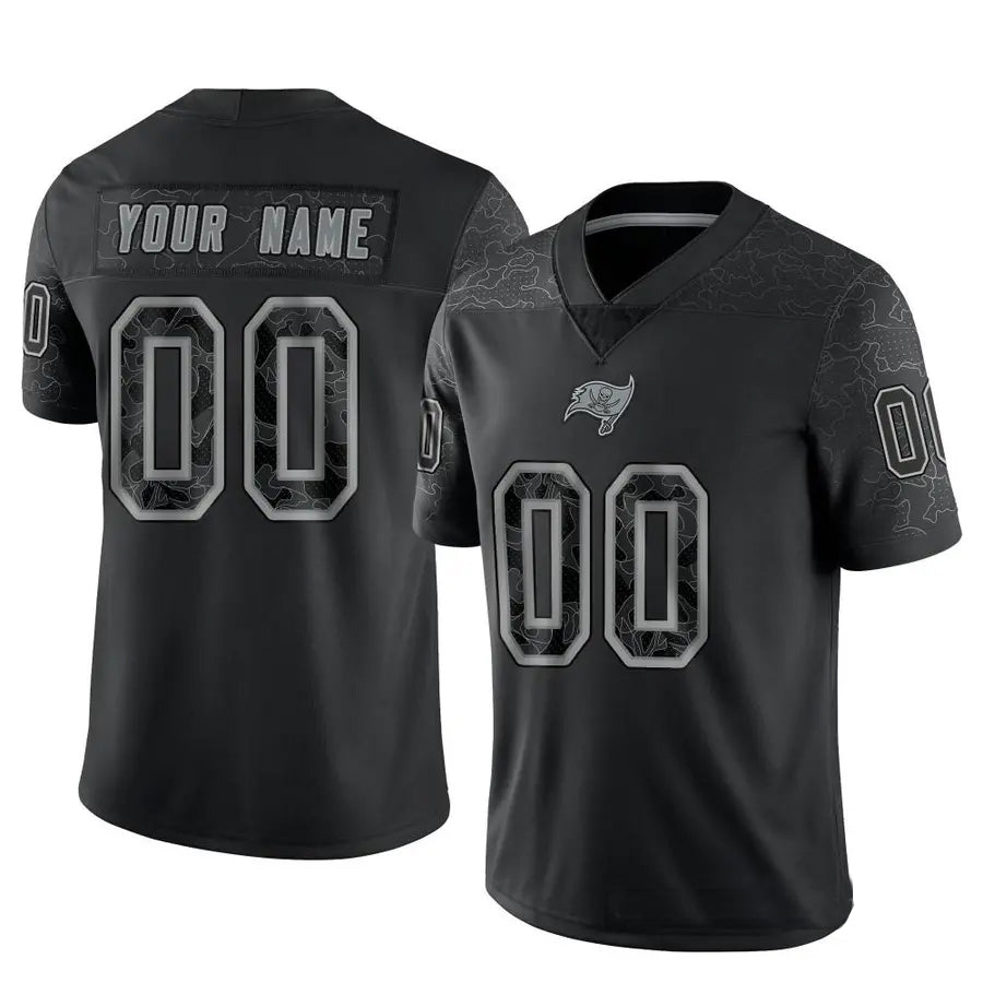 STECN Custom TB.Buccaneers Black RFLCTV Limited Stitched Jerseys