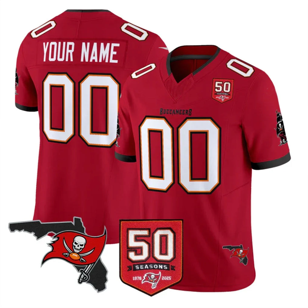 STECN Custom TB.Buccaneers Red Limited 2026 Season Vapor F.U.S.E. Home Game Any Name & Numbers Stitched Jerseys