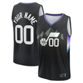 STECN Custom U.Jazz Fanatics Black Fast Break Jerseys - Statement Editio