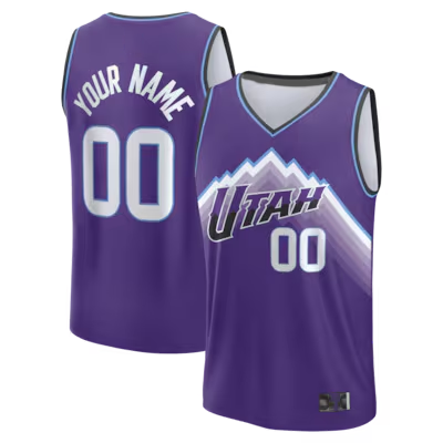 STECN Custom U.Jazz Fanatics Purple Fast Break Replica Custom Jerseys - Icon Edition