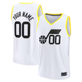 STECN Custom U.Jazz Fanatics White Fast Break Replica Jerseys - Association Edition -1