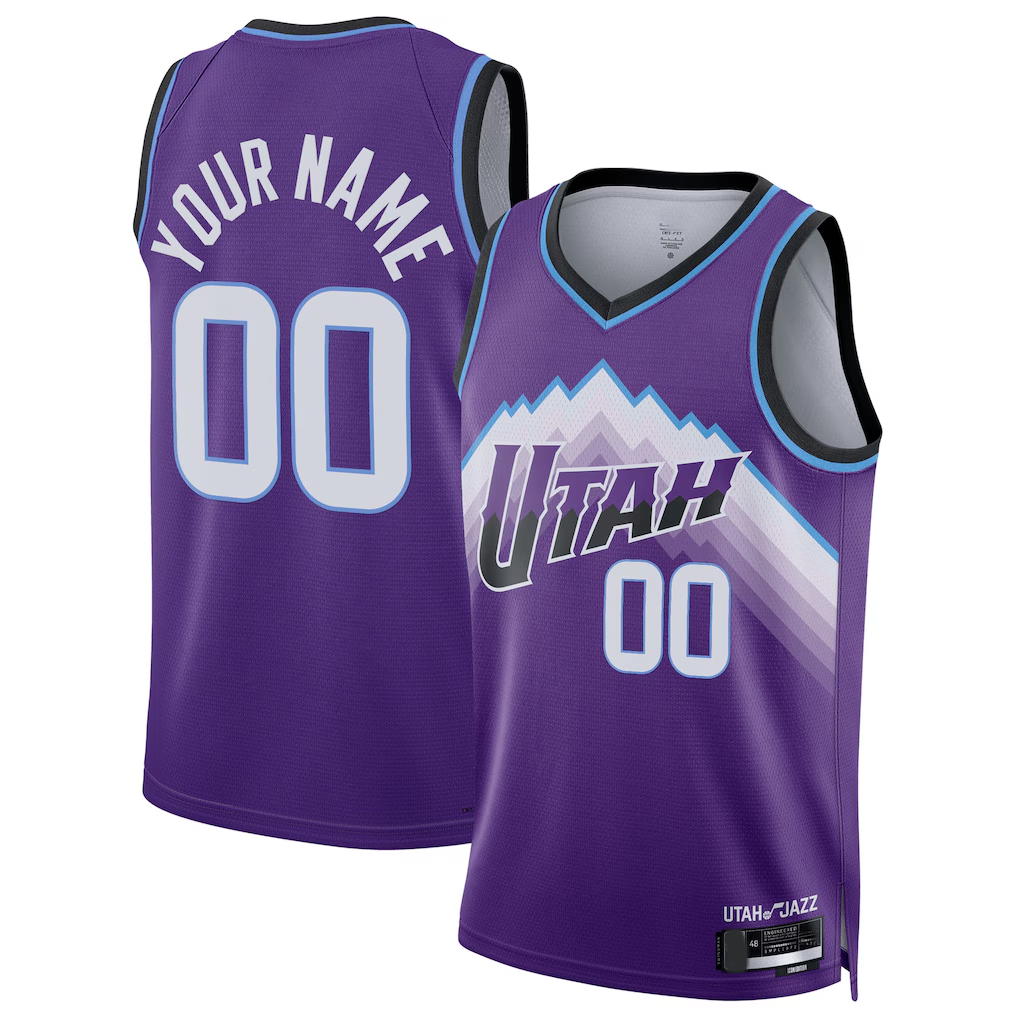 STECN Custom U.Jazz Purple Swingman Jerseys - Icon Edition