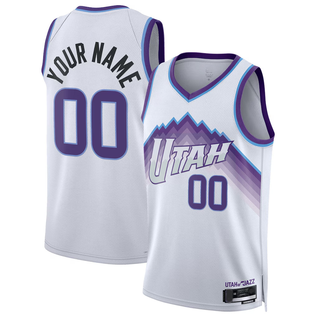 STECN Custom U.Jazz White Swingman Jerseys - Association Edition