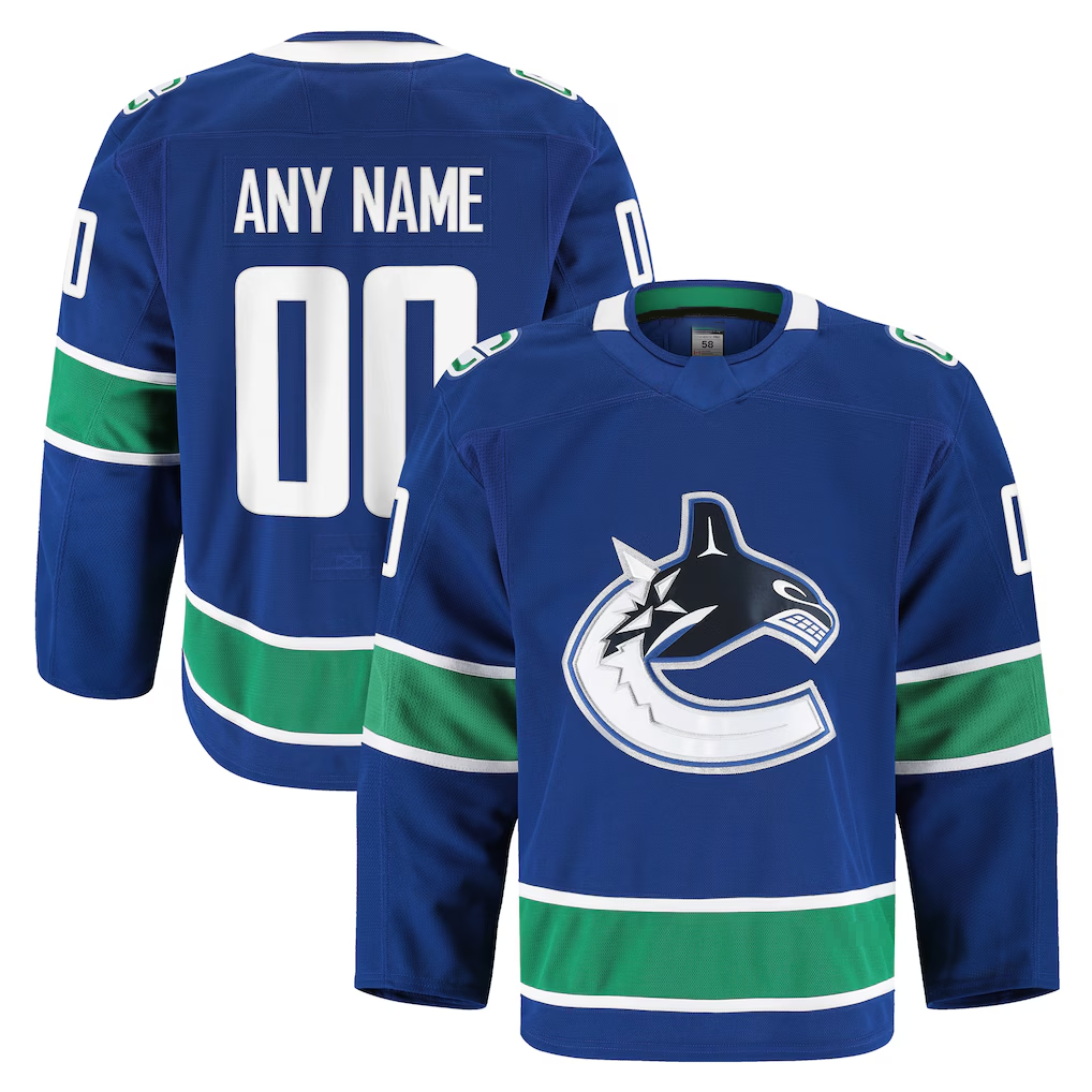 STECN Custom V.Canucks Blue Home Authentic Pro Jerseys