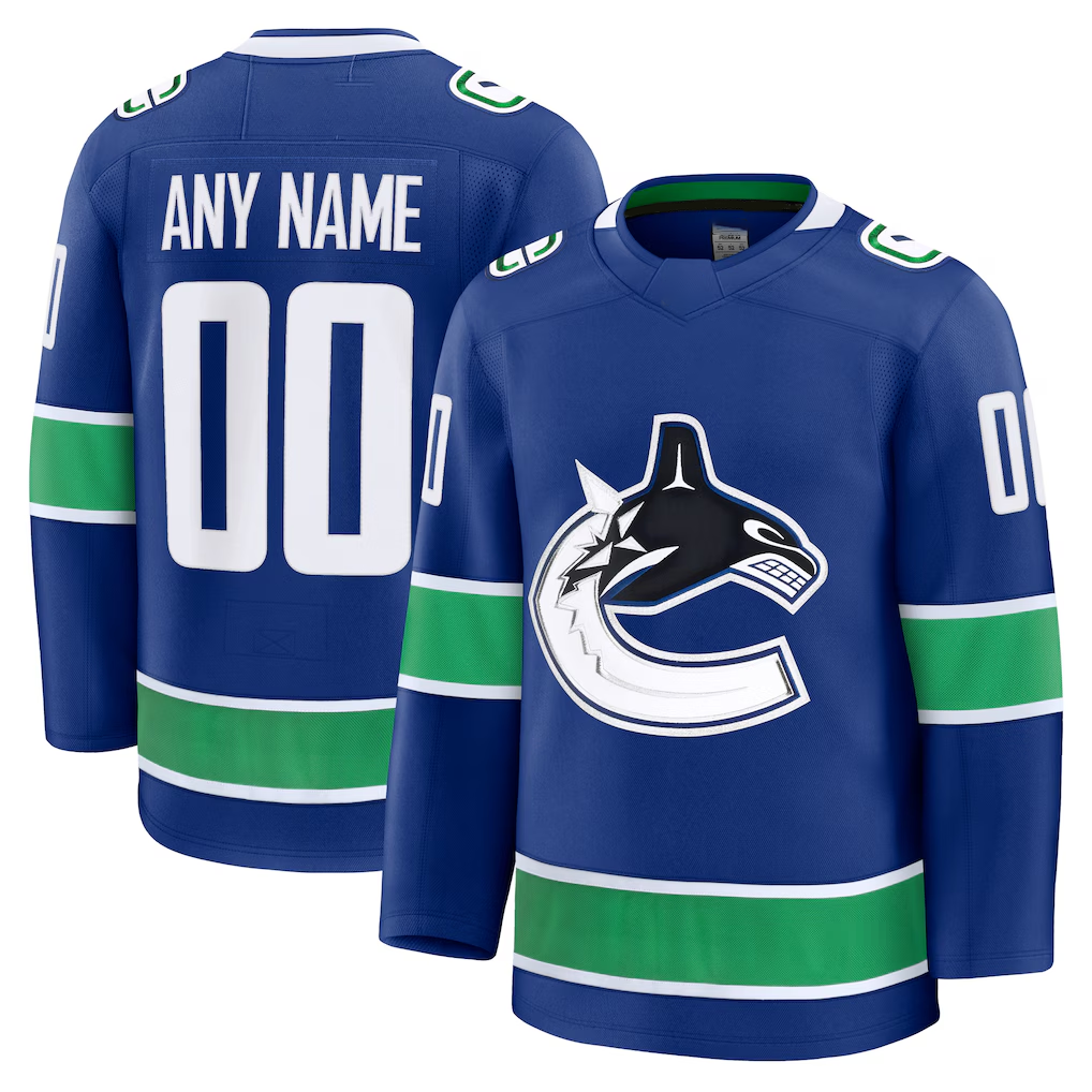 STECN Custom V.Canucks Blue Home Premium Jerseys