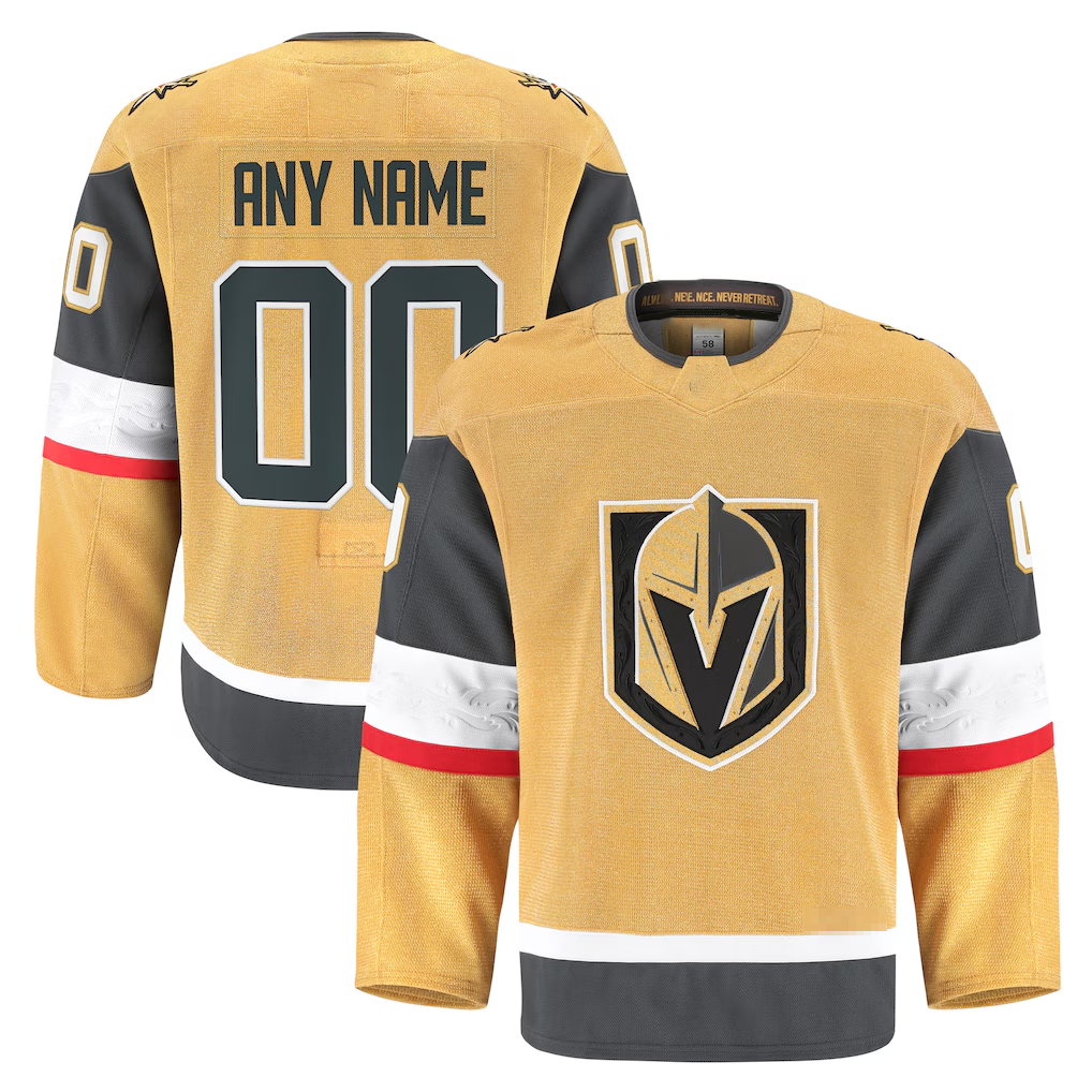 STECN Custom V.Golden Knights Gold Home Authentic Pro Jerseys