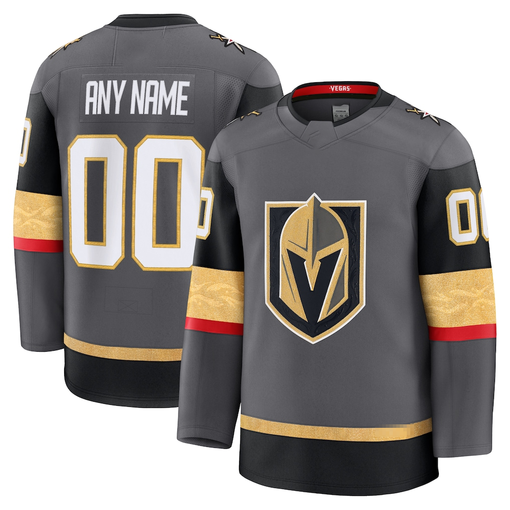 STECN Custom V.Golden Knights Gray Alternate Premium Jerseys