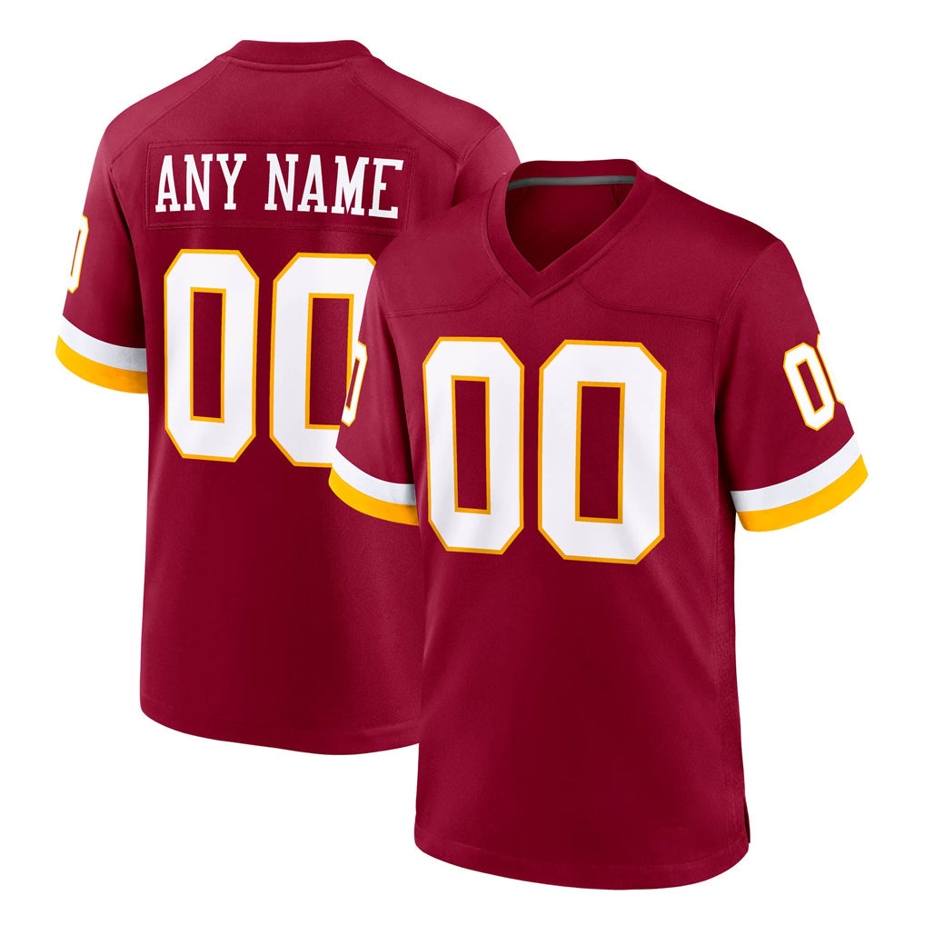 STECN Custom W.Commanders Burgundy Game Home Any Name & Numbers Stitched Jerseys