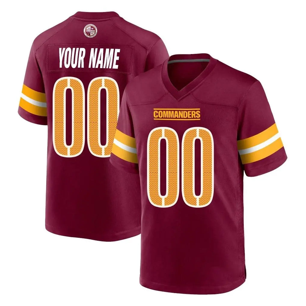 STECN Custom W.Commanders Burgundy Home Game Any Name & Numbers Stitched Jerseys