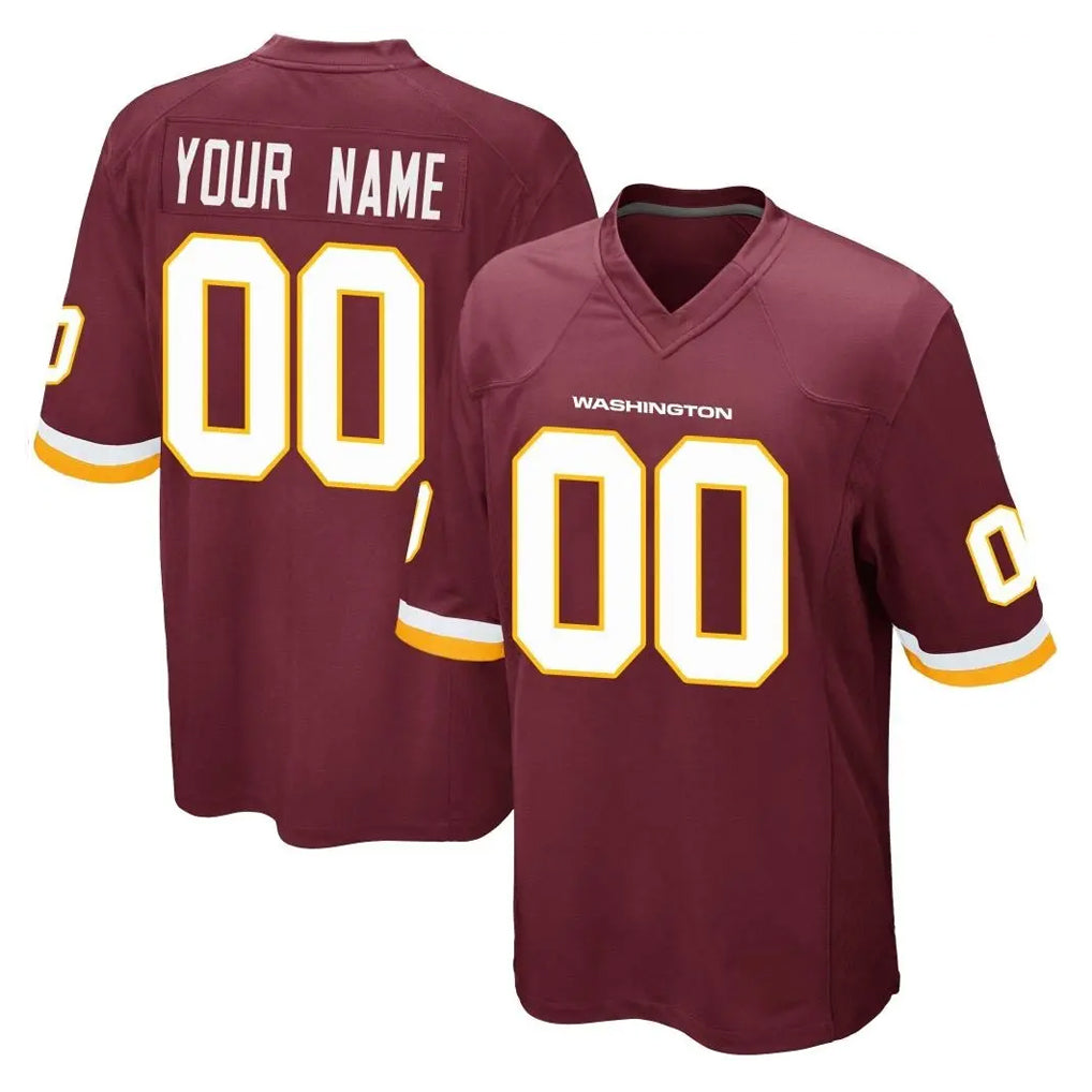 STECN Custom W.Commanders Burgundy Team Color Home Game Any Name & Numbers Stitched Jerseys