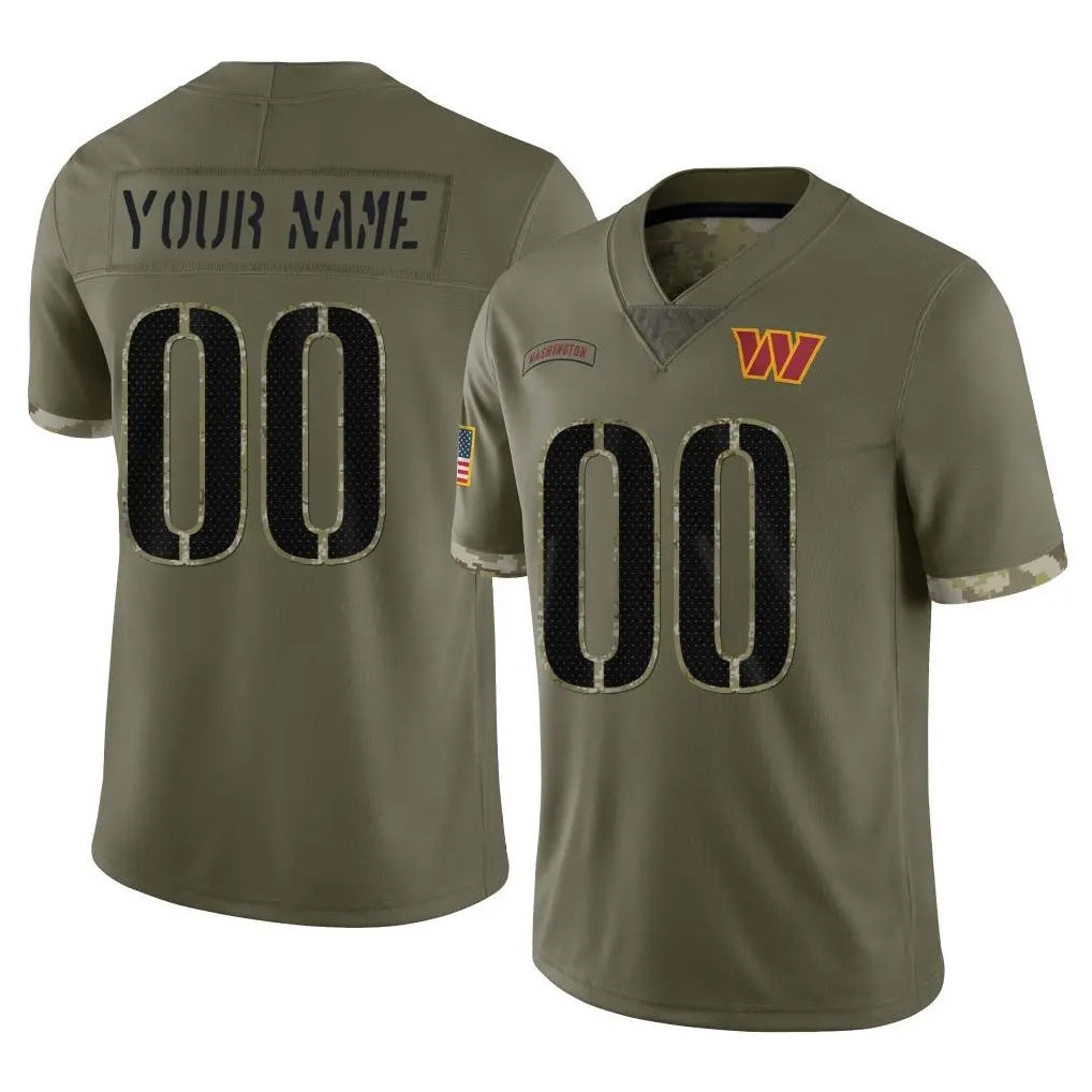 STECN Custom W.Commanders Olive Salute To Service Limited Home Game Any Name & Numbers Stitched Jerseys