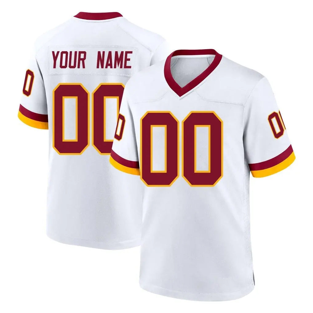 STECN Custom W.Commanders White Home Game Any Name & Numbers Stitched Jerseys