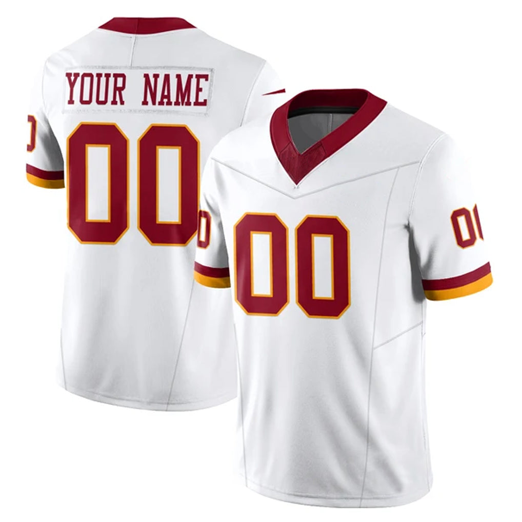 STECN Custom W.Commanders White Limited Vapor F.U.S.E. Home Game Any Name & Numbers Stitched Jerseys