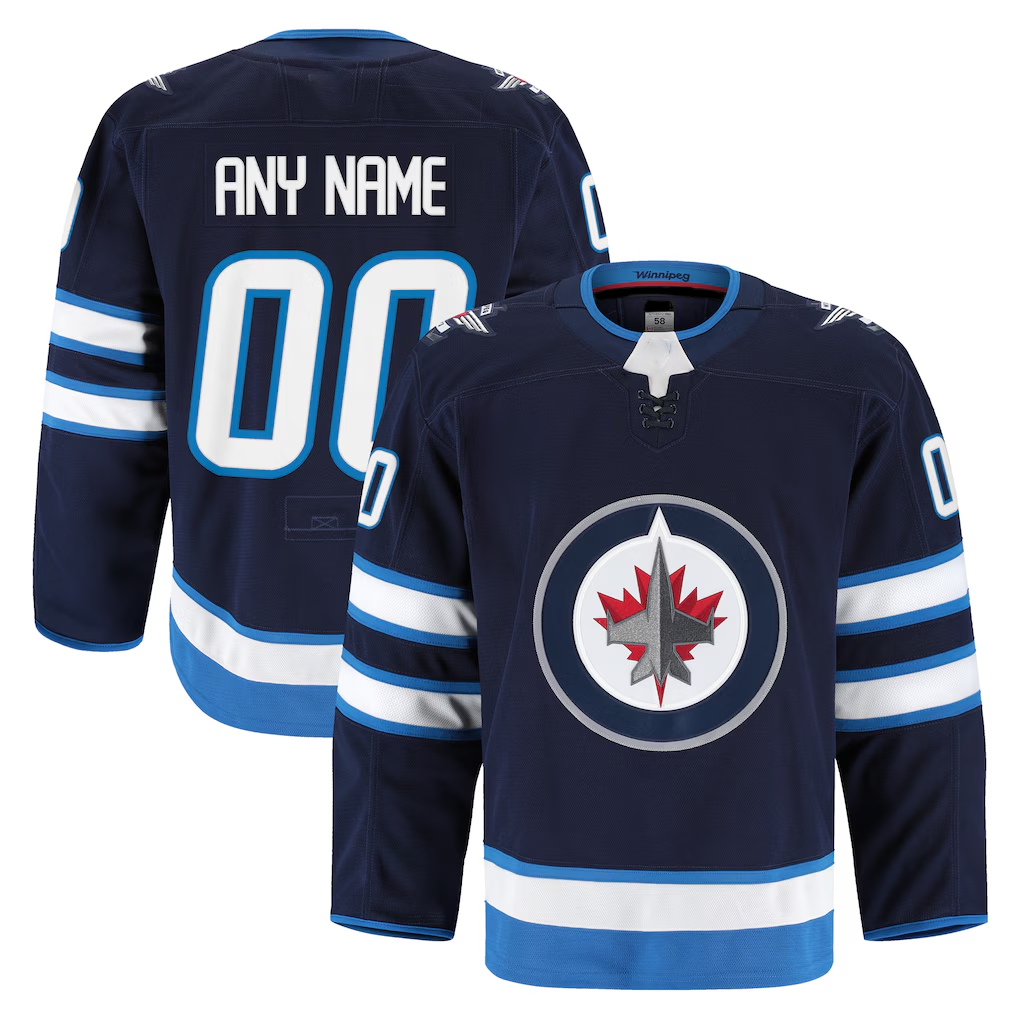 STECN Custom W.Jets Navy Home Authentic Pro Jerseys