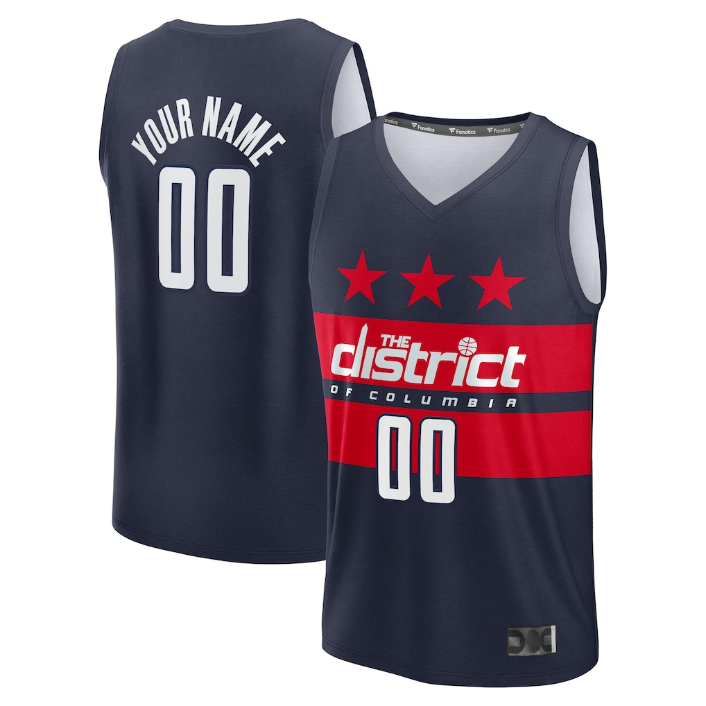 STECN Custom W.Wizards Navy Fast Break Jerseys - Statement Edition