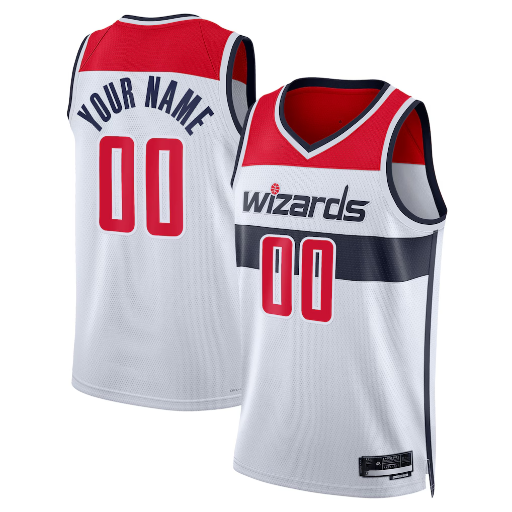 STECN Custom W.Wizards White Swingman Jerseys - Association Edition