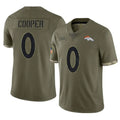 STECN D.Broncos #0 Jonathon Cooper Player Olive Salute To Service Limited Stitched Jerseys