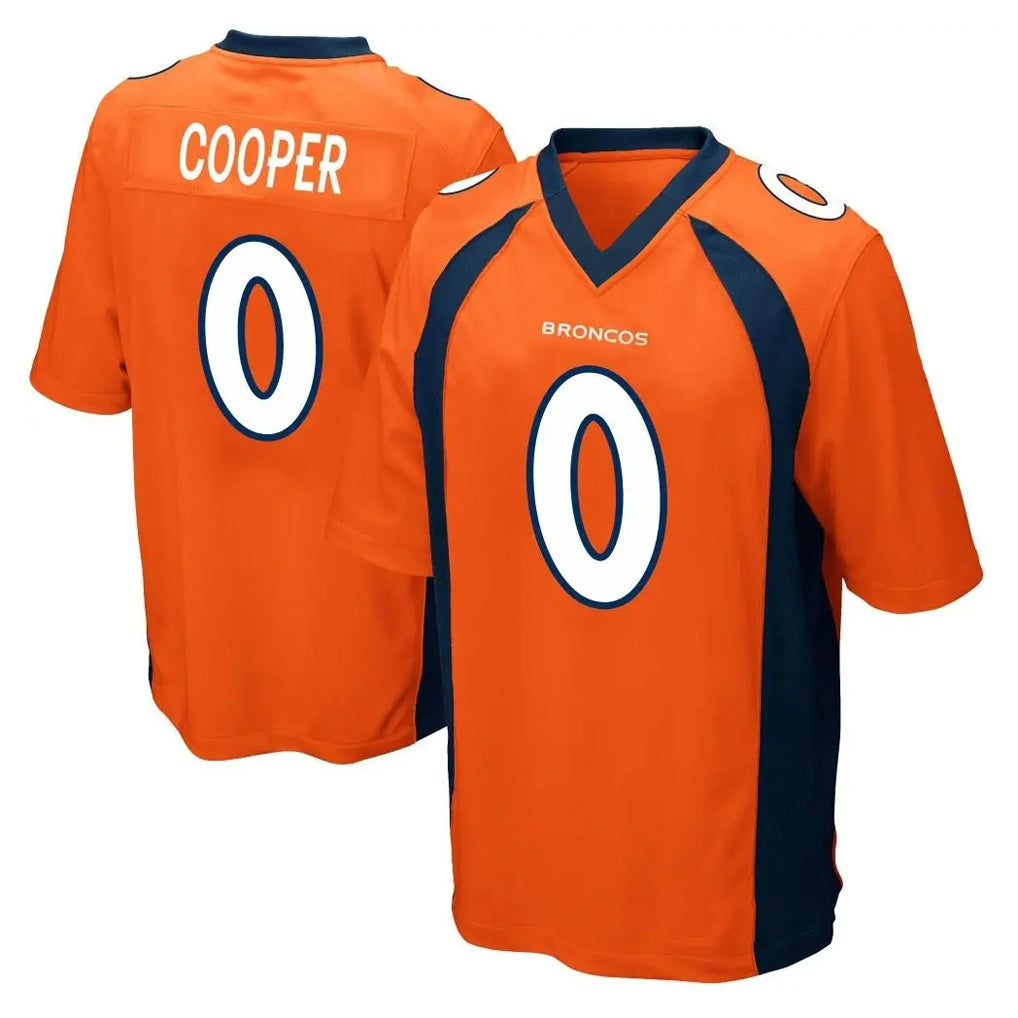STECN D.Broncos #0 Jonathon Cooper Player Orange Color Home Game Stitched Jerseys