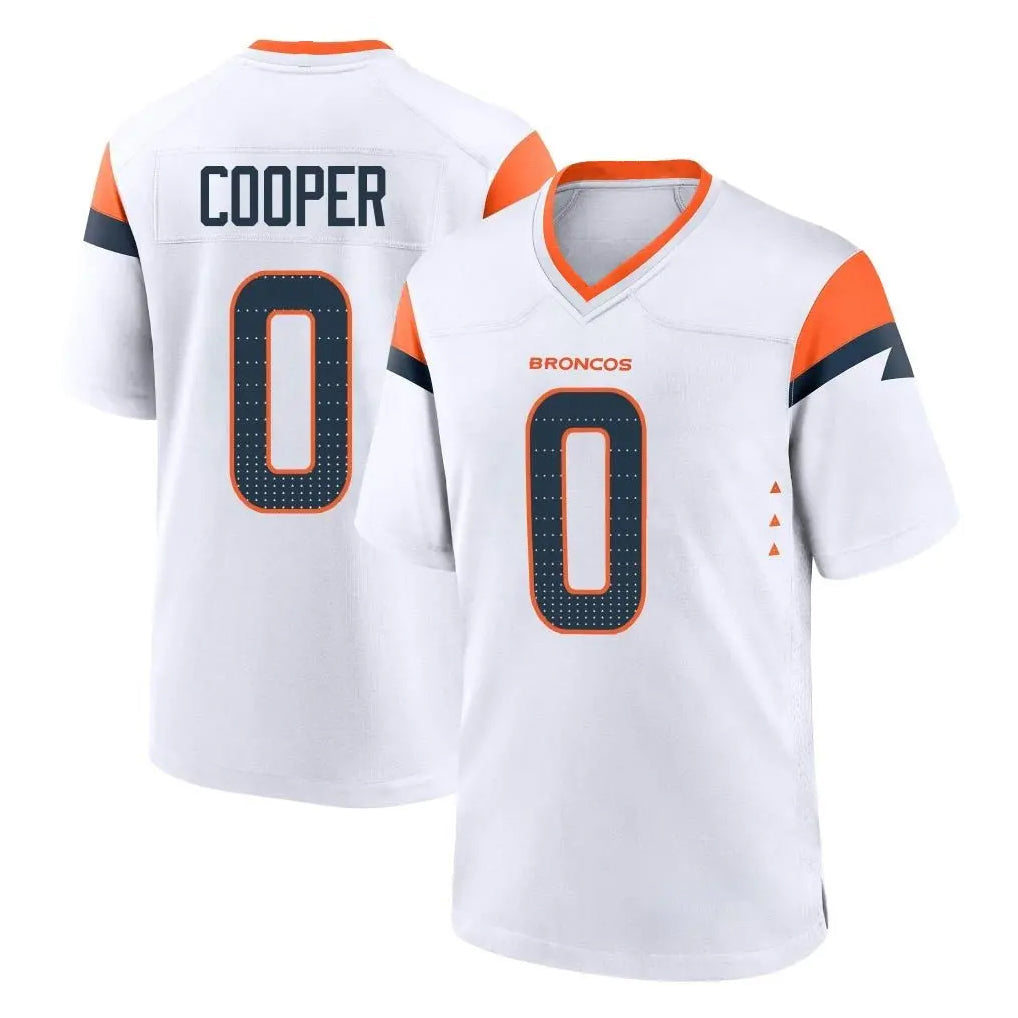 STECN D.Broncos #0 Jonathon Cooper Player White Home Game Stitched Jerseys