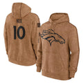 STECN D.Broncos #10 Bo Nix Player Brown Salute to Service Hoodies Limited Game Stitched Jerseys