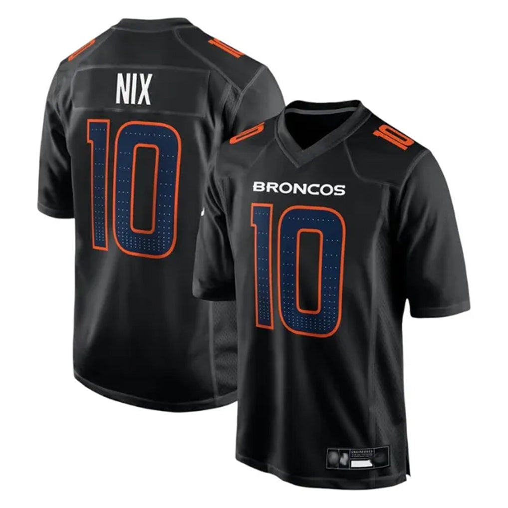 STECN D.Broncos #10 Bo Nix Player Carbon Black Fashion Limited Game Stitched Jerseys