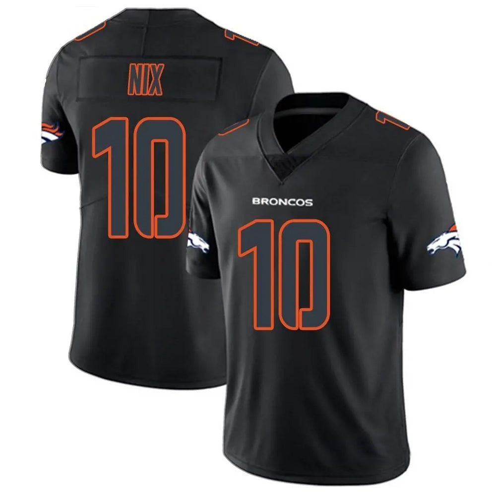 STECN D.Broncos #10 Bo Nix Player Limited Black Impact Jerseys