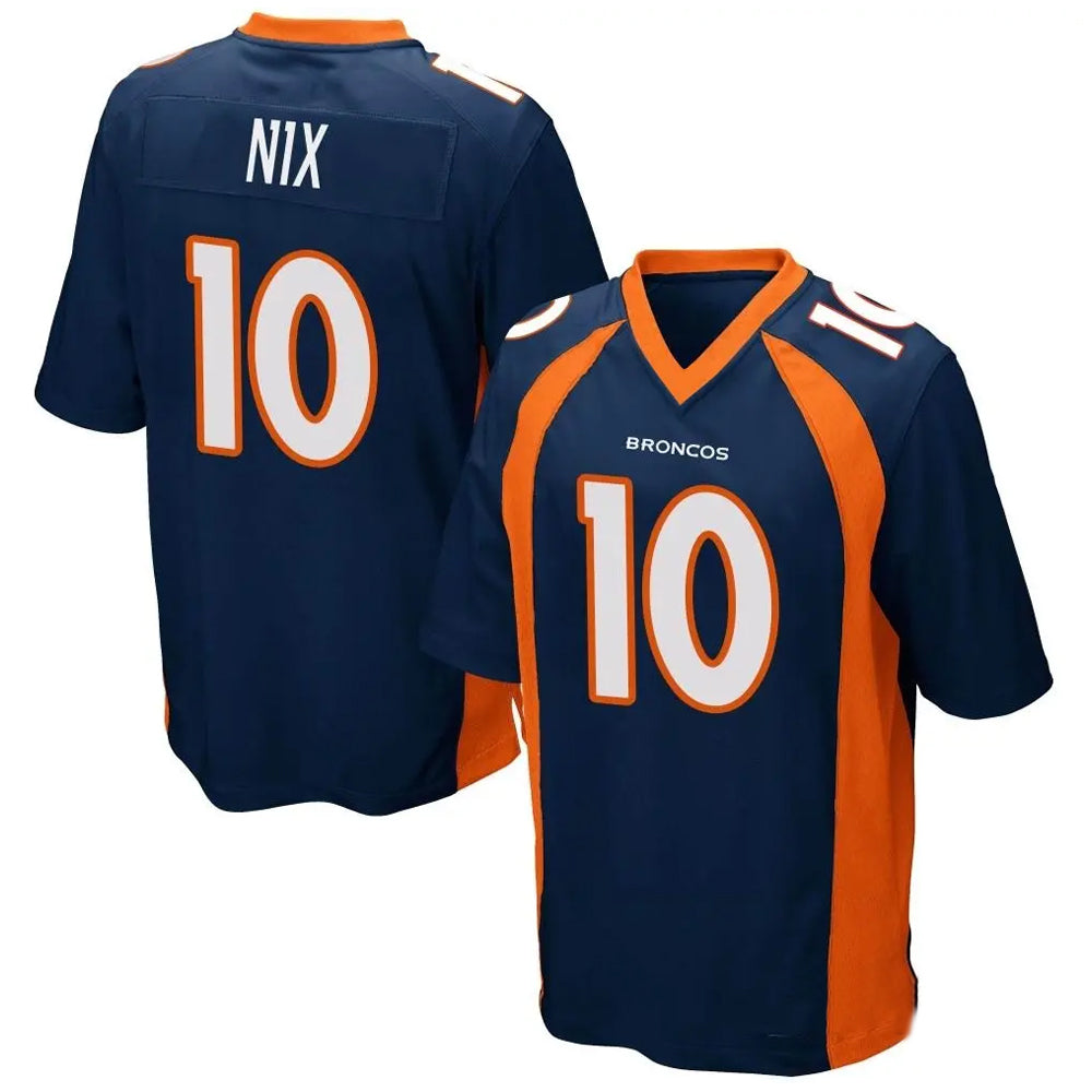 STECN D.Broncos #10 Bo Nix Player Navy Game Stitched Jerseys