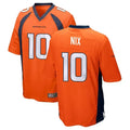 STECN D.Broncos #10 Bo Nix Player Orange Game Stitched Jerseys