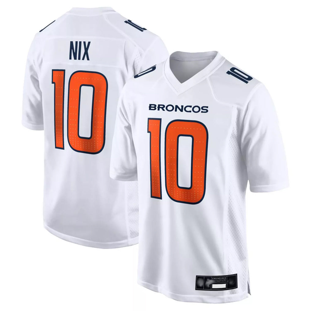 STECN D.Broncos #10 Bo Nix Player White Fashion Limited Game Stitched Jerseys