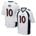 STECN D.Broncos #10 Bo Nix Player White Game Stitched Jerseys