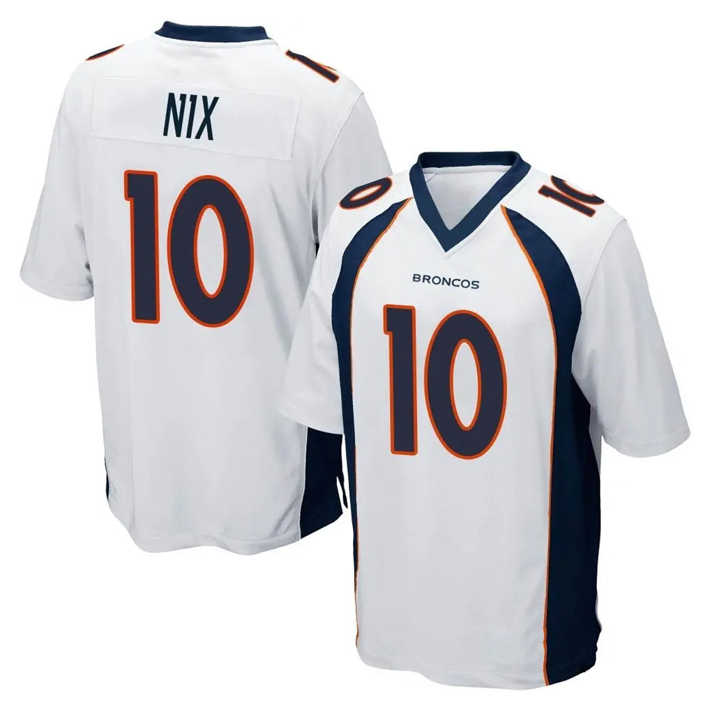 STECN D.Broncos #10 Bo Nix Player White Game Stitched Jerseys
