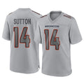 STECN D.Broncos #14 Courtland Sutton Player Gray Atmosphere Fashion Limited Game Stitched Jerseys