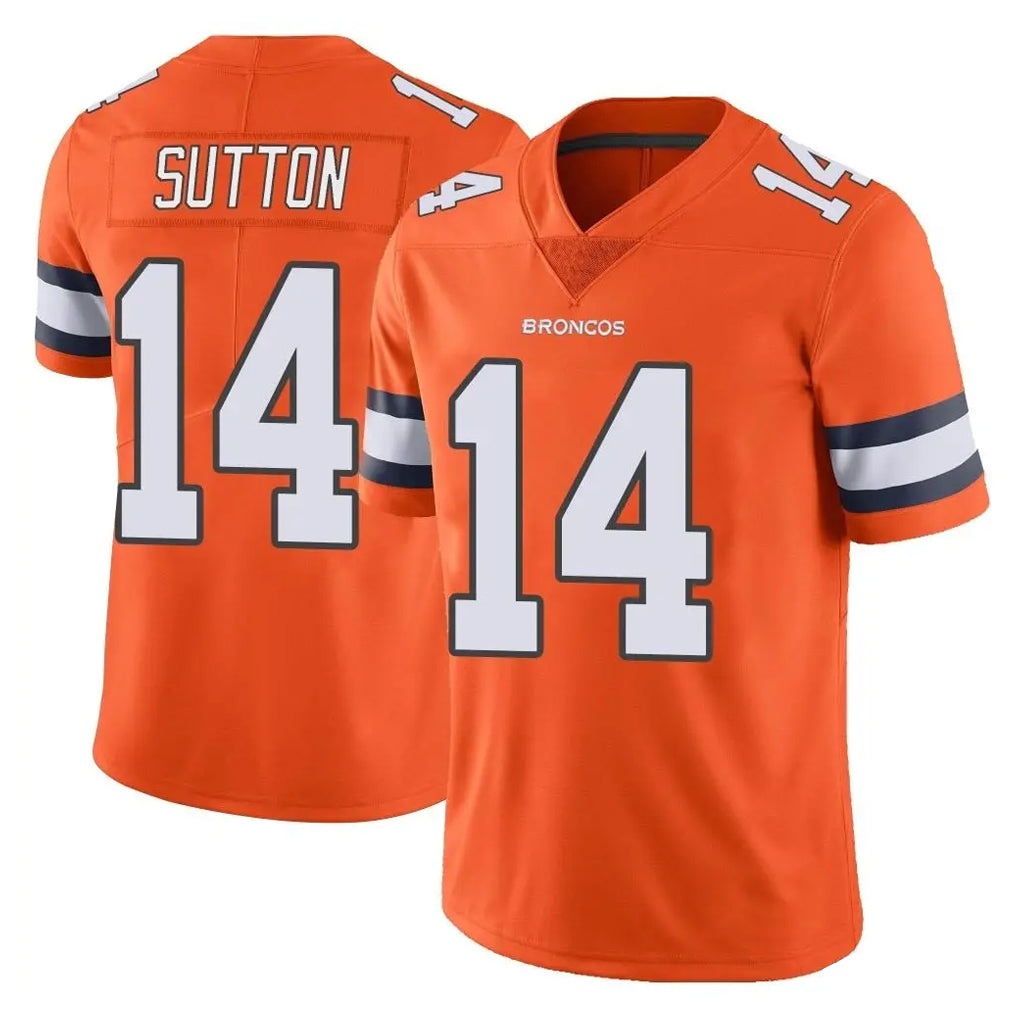 STECN D.Broncos #14 Courtland Sutton Player Orange Vapor Untouchable Limited Home Game Stitched Jerseys