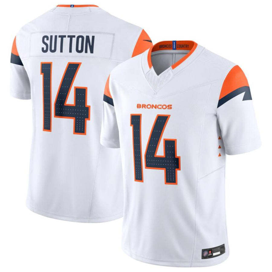 STECN D.Broncos #14 Courtland Sutton Player White Vapor F.U.S.E. Limited Stitched Jerseys