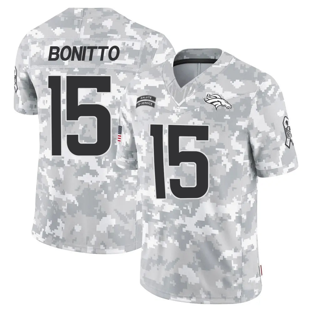STECN D.Broncos #15 Nik Bonitto Player Arctic Camo Salute to Service Limited Stitched Jerseys
