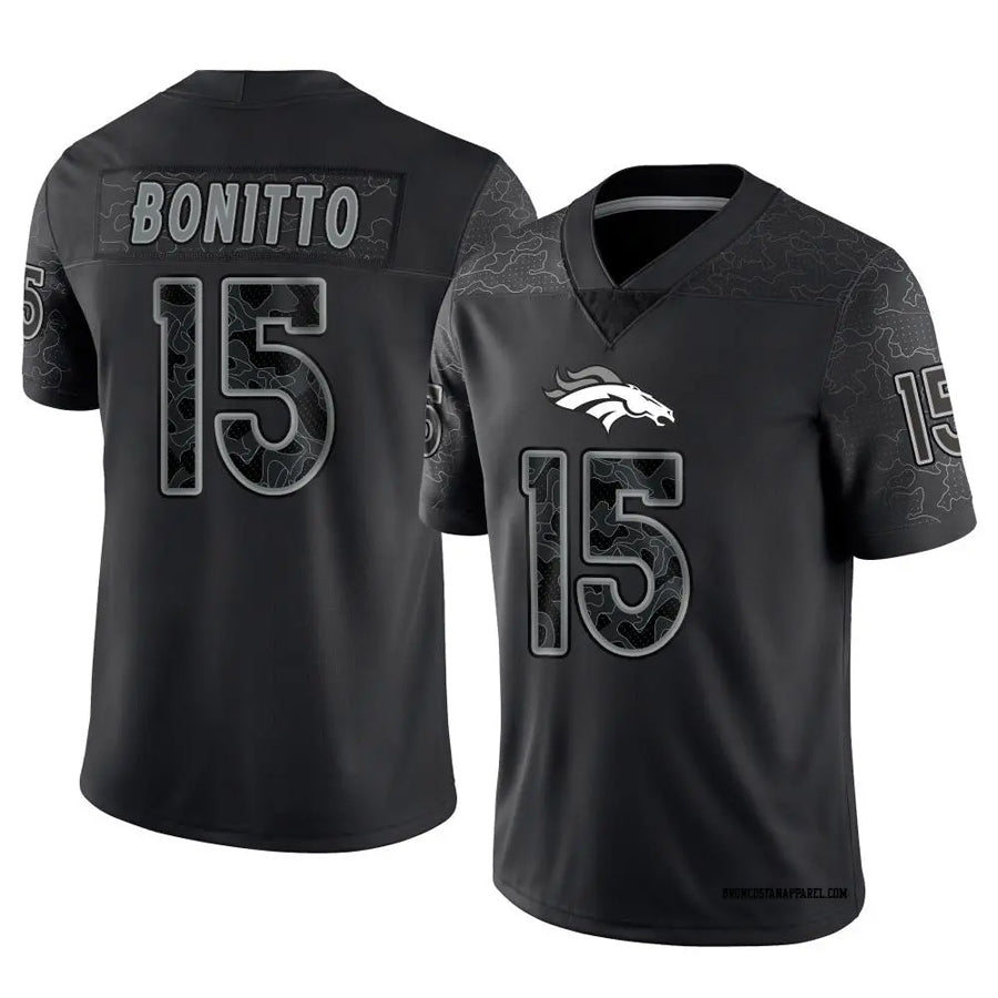 STECN D.Broncos #15 Nik Bonitto Player Black RFLCTV Limited Stitched Jerseys