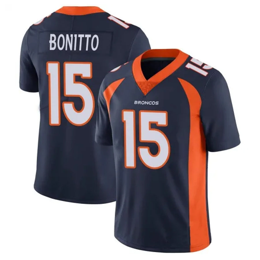 STECN D.Broncos #15 Nik Bonitto Player Navy Vapor Limited Stitched Jerseys